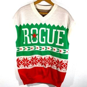 Rare Rogue Beer Tacky Christmas Sweater Vest size L